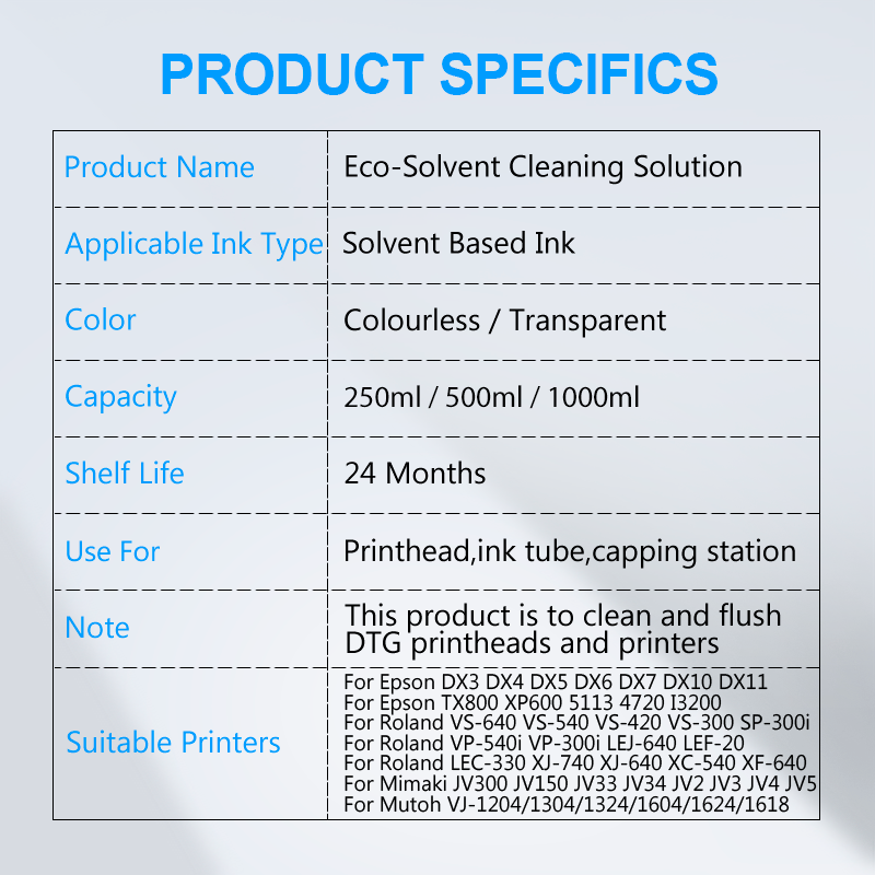 Eco-Solvent Ink Cleaning Solut - Print Head Cleaning Kit 评论和价格