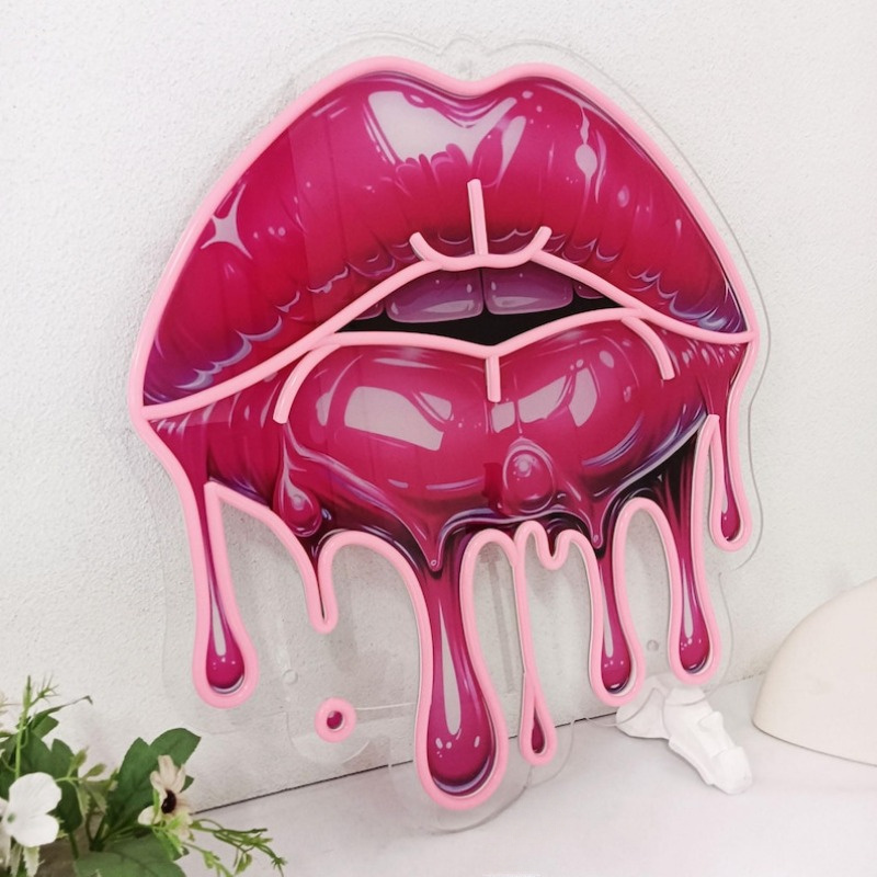 Melting Lips UV Printed Neon S - Commercial Uv Printing 评论和价格
