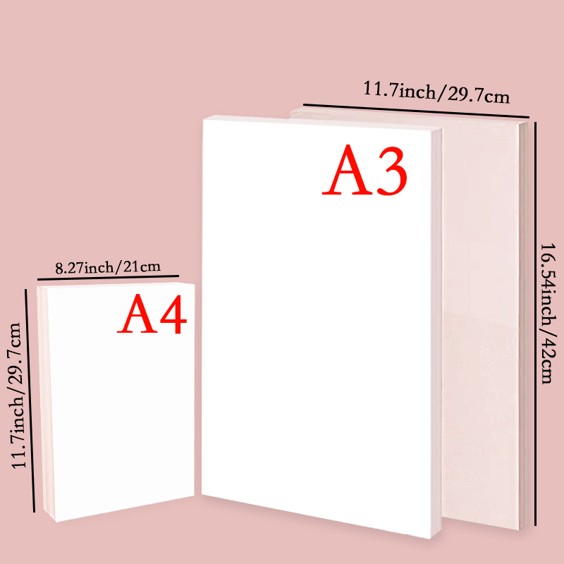20/50Pcs A3 A4 Sublimation Hea - White Toner Transfer Paper 评论和价格