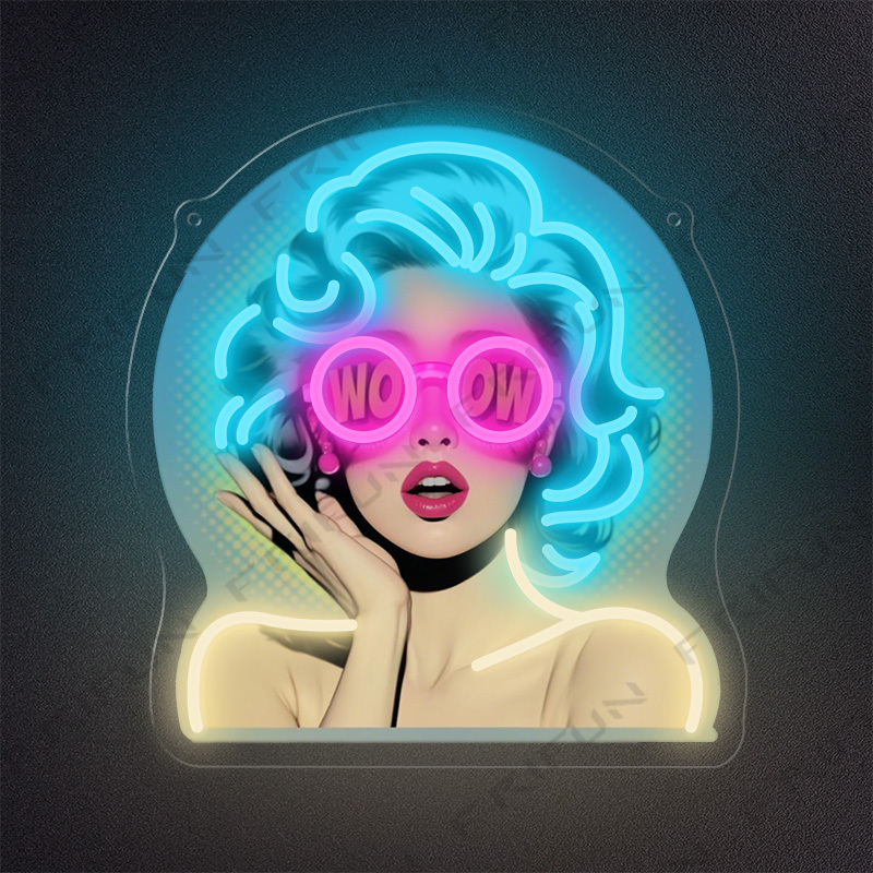 WOW Curl Girl Neon Sign UV Pri - Commercial Uv Printing 评论和价格