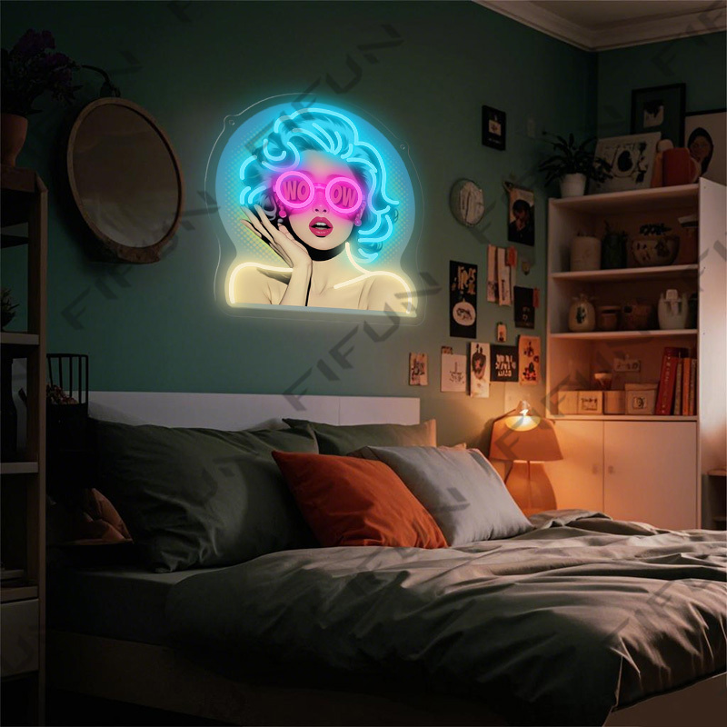 WOW Curl Girl Neon Sign UV Pri - Commercial Uv Printing 评论和价格