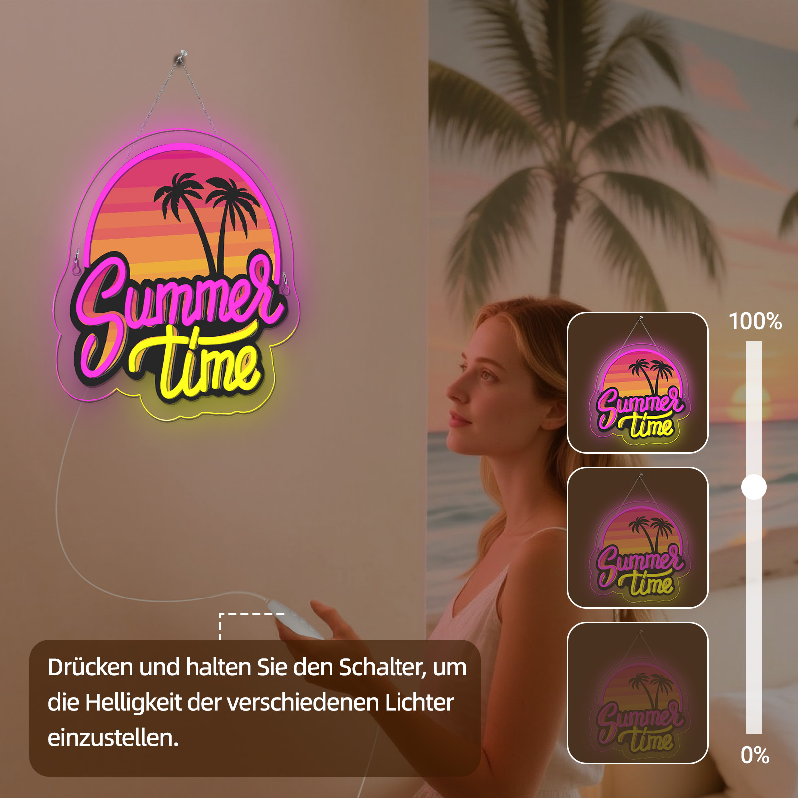 Summer Time Neon Sign UV Print - Commercial Uv Printing 评论和价格